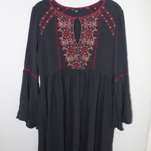 American Eagle fit and flare embroidered dress
